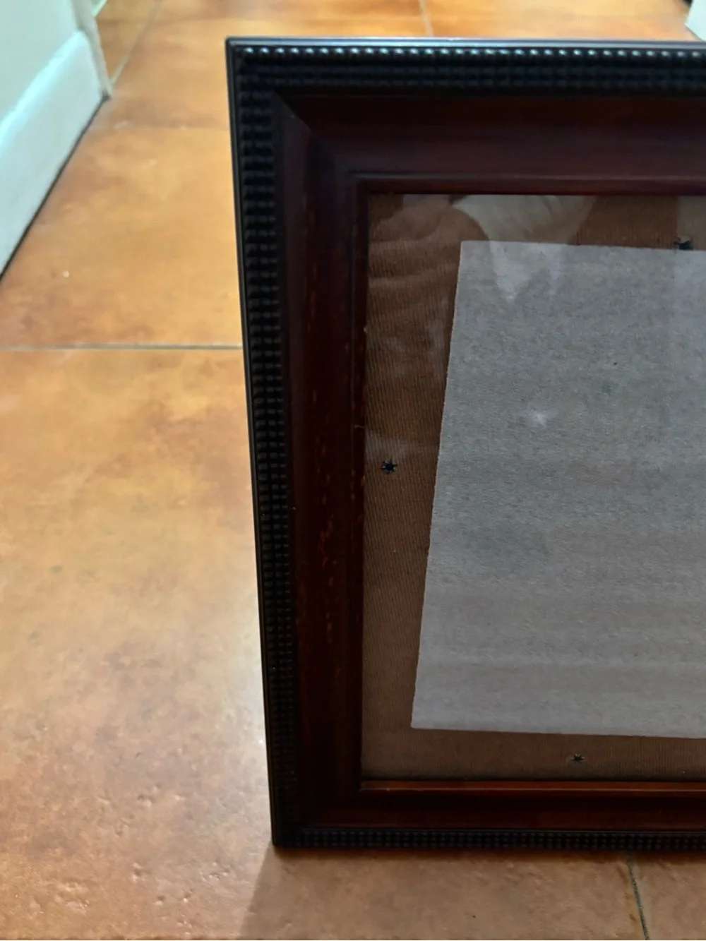 Burnes of Boston rich dark wood frame Edge is beaded Use horizontally/vertically